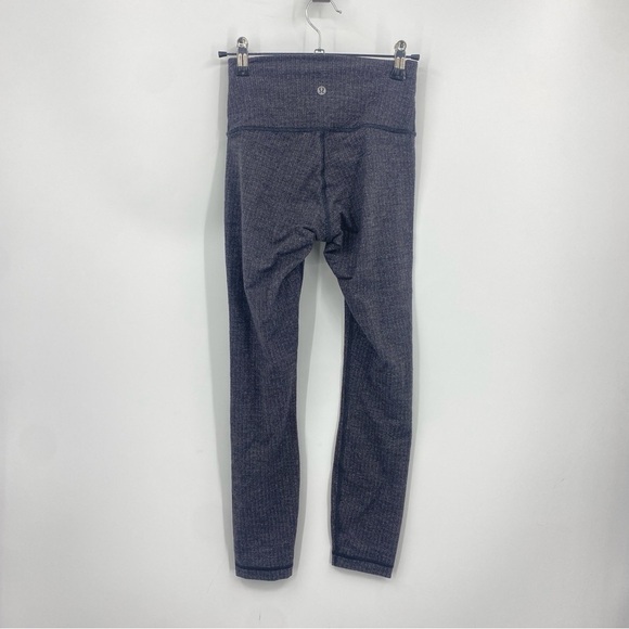 Lululemon Wunder Under herringbone Blue gray Athleisure Leggings Pants Size 4 - Picture 1 of 9